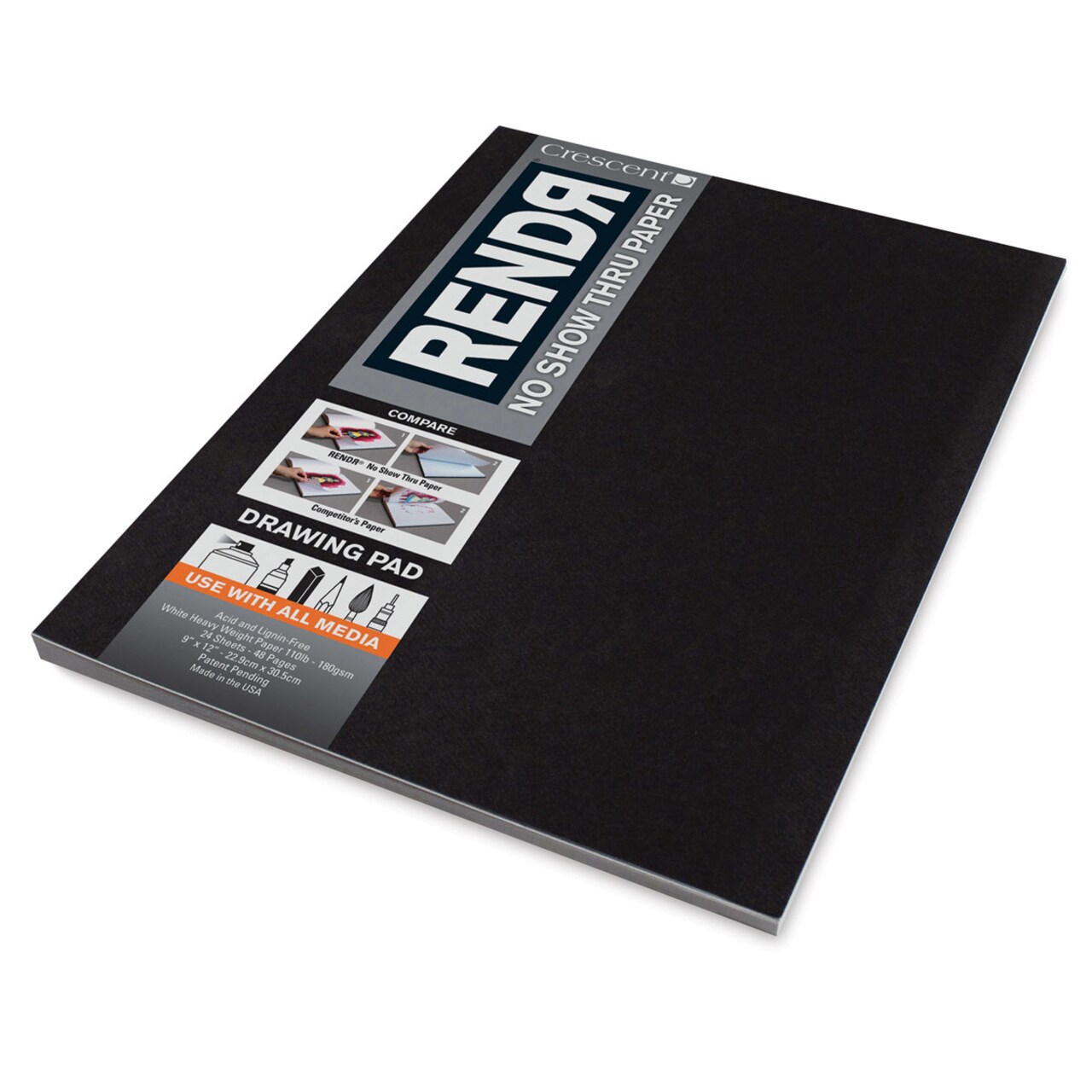 Crescent Rendr Tape Bound Sketch Pad - 9" x 12", 110 lb, 30 Sheets